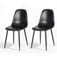 Artiss 2x Dining Chairs Retro PU Leather Kitchen Lounge Cafe Accent Chair Black - Mekamart Australia