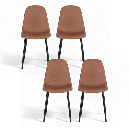 Artiss 4x Dining Chairs Retro PU Leather Kitchen Lounge Cafe Accent Chair Brown - Mekamart Australia