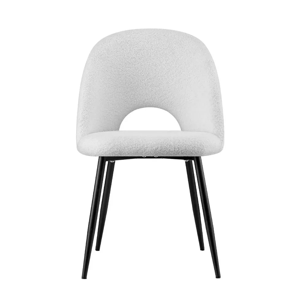 1 Set of 2 Artiss Dining Chair Boucle Sherpa - Mekamart Australia