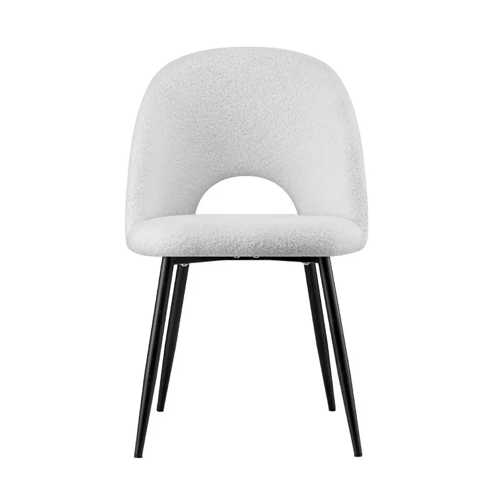 1 Set of 4 Artiss Dining Chair Boucle Sherpa - Mekamart Australia