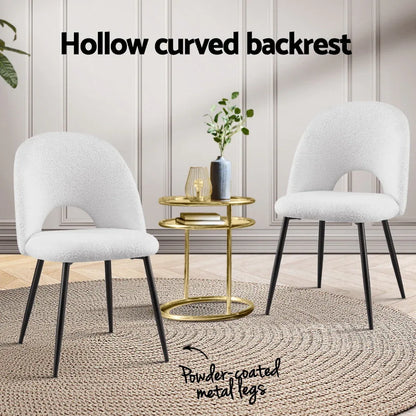 1 Set of 4 Artiss Dining Chair Boucle Sherpa - Mekamart Australia