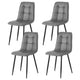 Artiss 4x Dining Chairs Retro PU Leather Kitchen Lounge Cafe Accent Chair Grey - Mekamart Australia
