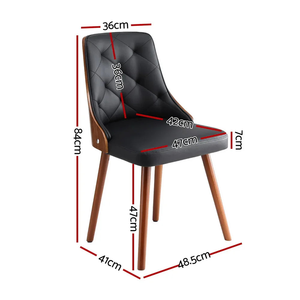1 Set of 4 Artiss Dining Chairs Black PU - Mekamart Australia