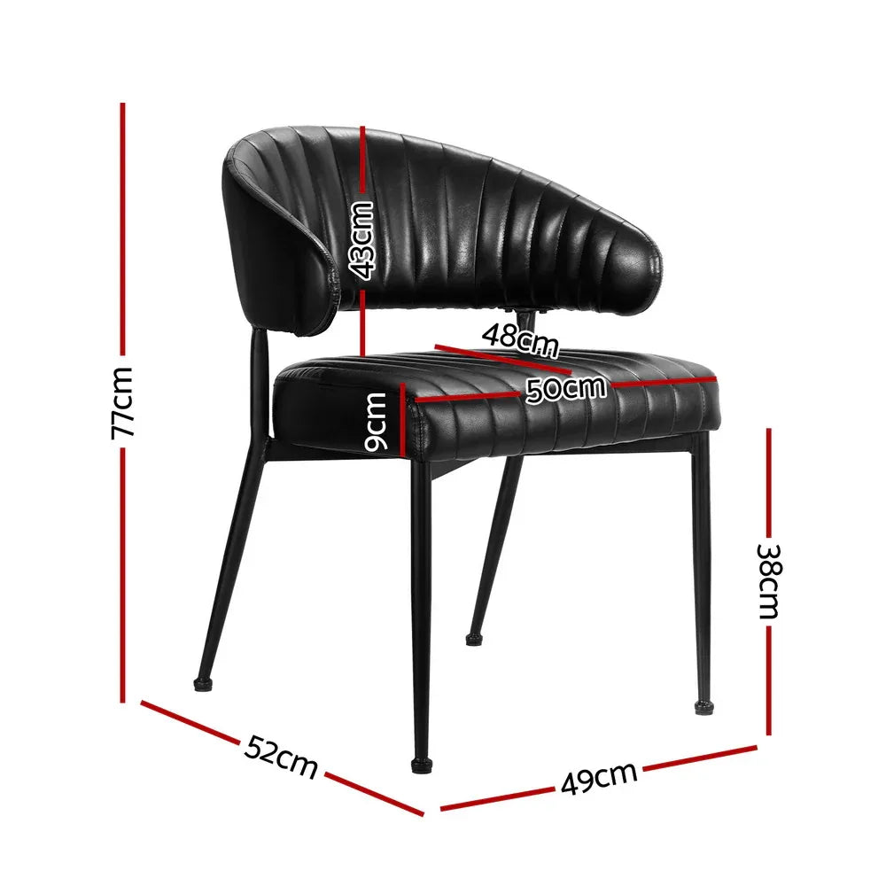 Artiss Dining Chairs Set of 4 Leather Hollow Armchair Black - Mekamart Australia