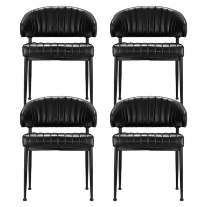Artiss Dining Chairs Set of 4 Leather Hollow Armchair Black - Mekamart Australia