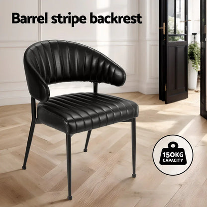Artiss Dining Chairs Set of 4 Leather Hollow Armchair Black - Mekamart Australia