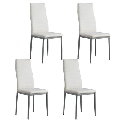 Artiss Dining Chairs Set of 4 Leather Channel Tufted White - Mekamart Australia
