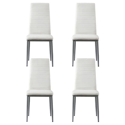 Artiss Dining Chairs Set of 4 Leather Channel Tufted White - Mekamart Australia
