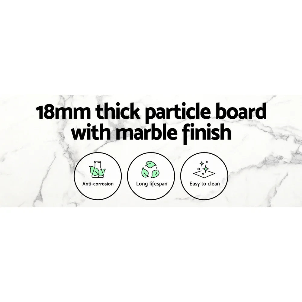 Artiss Dining Table Round Marble Effect 110CM - Mekamart Australia