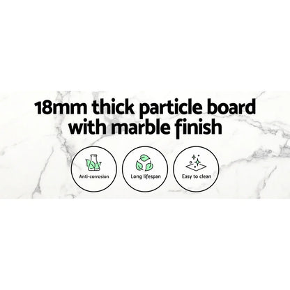 Artiss Dining Table Round Marble Effect 110CM - Mekamart Australia