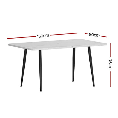 1.5M Artiss Dining Table Marble Effect - Mekamart Australia