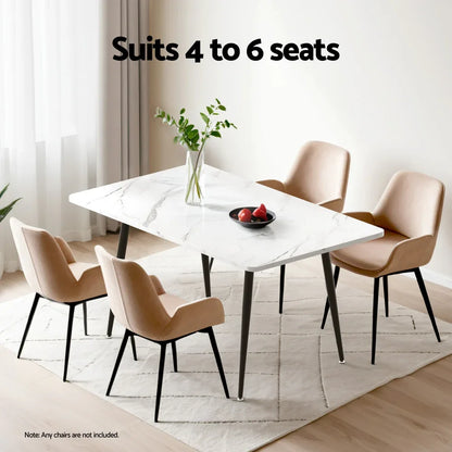 1.5M Artiss Dining Table Marble Effect - Mekamart Australia