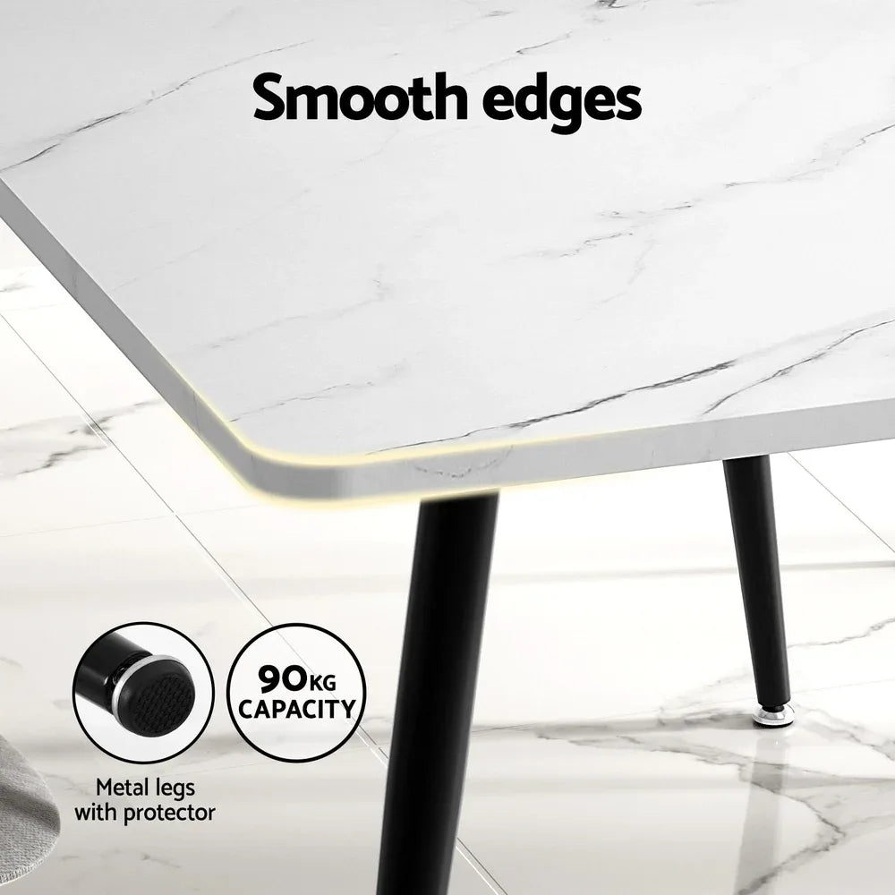 1.5M Artiss Dining Table Marble Effect - Mekamart Australia