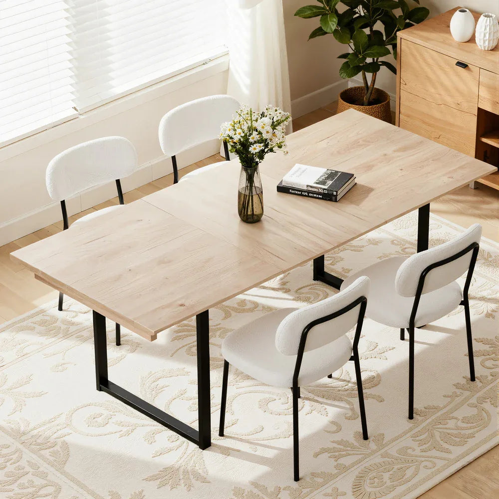 Artiss 2M Extendable Dining Table Kitchen Cafe Lounge Restaurant Tables Natural - Mekamart Australia