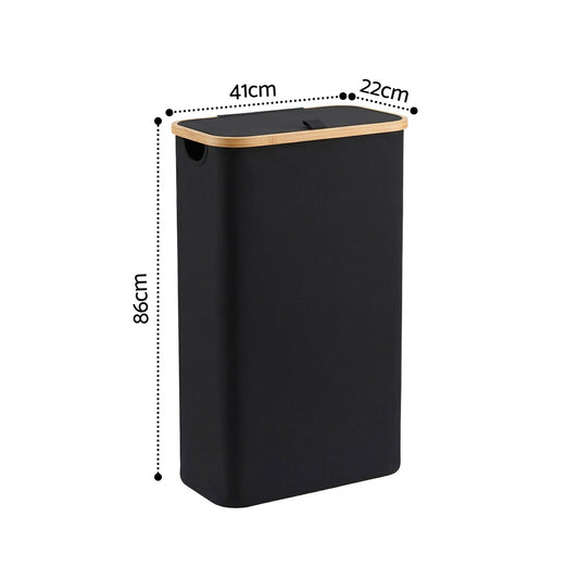Artiss Laundry Basket with Removable Bag Foldable Black
