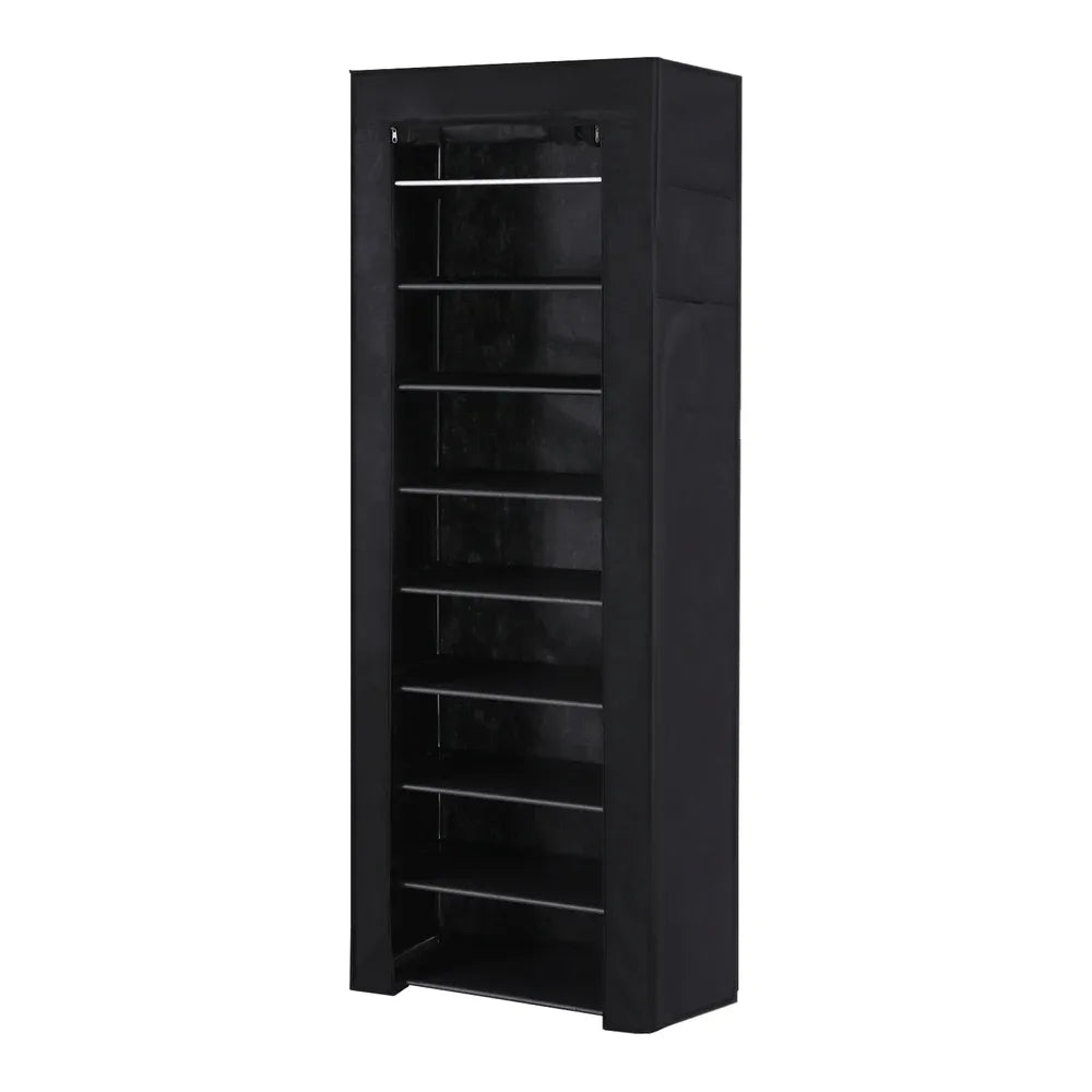 Artiss Shoe Rack Cabinet Removable Cover 10 tier Black - Mekamart Australia
