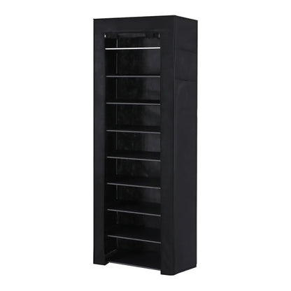 Artiss Shoe Rack Cabinet Removable Cover 10 tier Black - Mekamart Australia