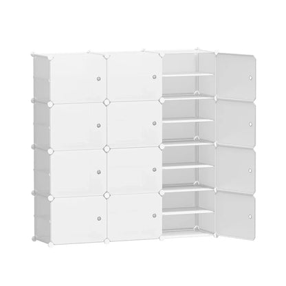 Artiss Shoe Rack DIY 12 Storage Cube Stackable White - Mekamart Australia