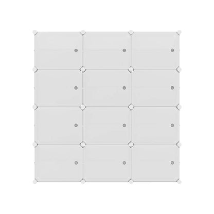Artiss Shoe Rack DIY 12 Storage Cube Stackable White - Mekamart Australia