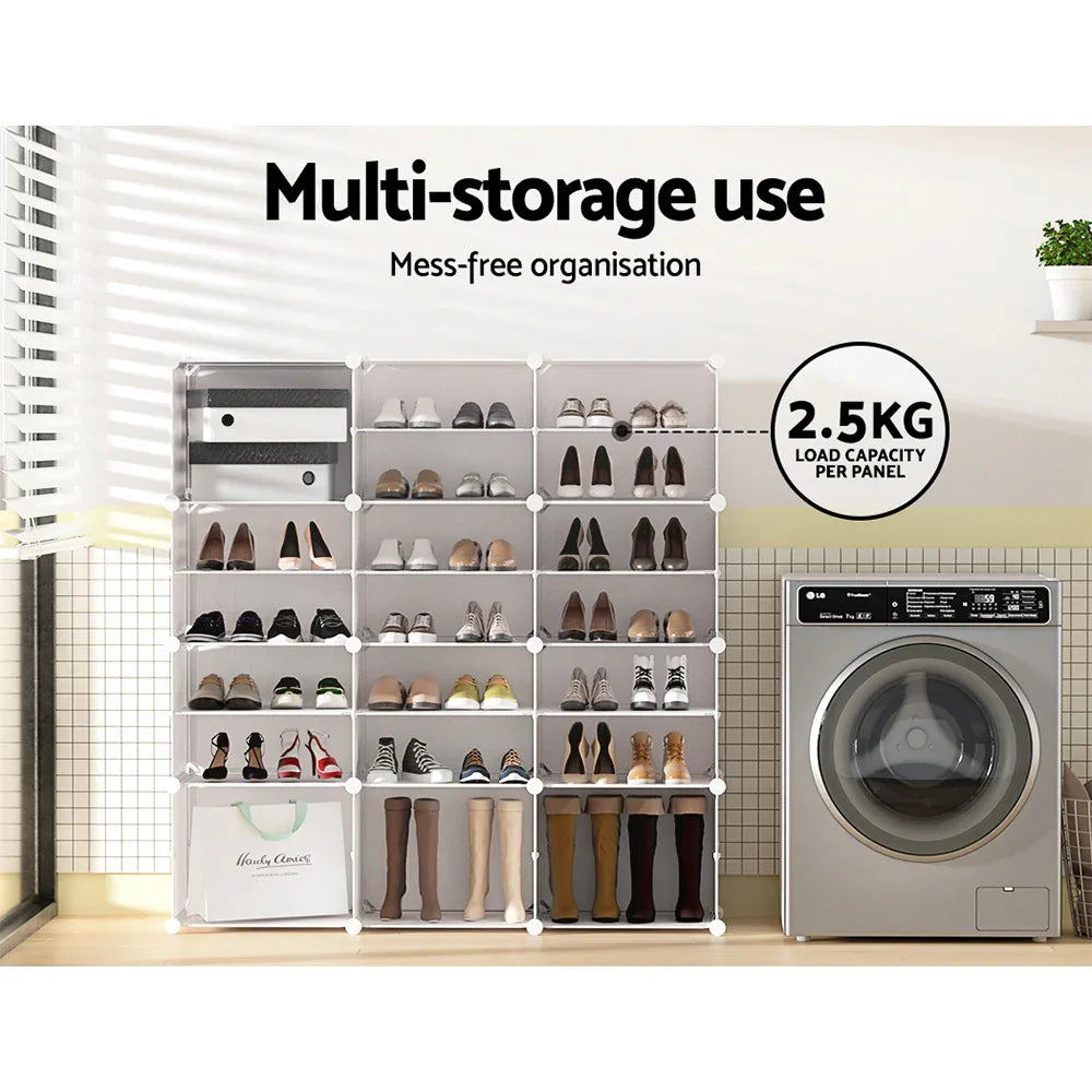 Artiss Shoe Rack DIY 12 Storage Cube Stackable White - Mekamart Australia