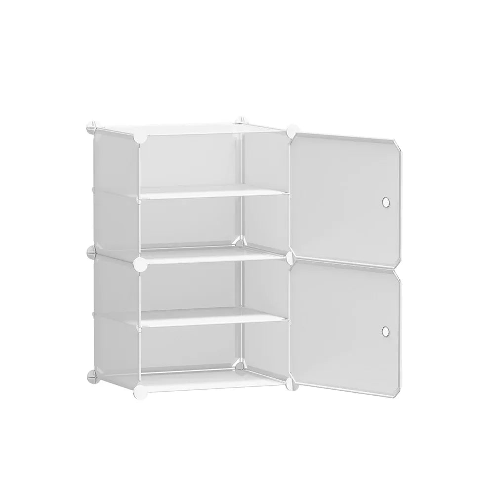 Artiss Shoe Rack DIY Set of 2 Storage Cube Stackable White - Mekamart Australia