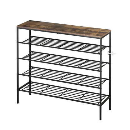 Artiss Shoe Rack 5-tier 25 Pairs Walnut Bob - Mekamart Australia