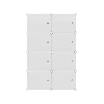 Artiss Shoe Box DIY Set of 8 Storage Cube Stackable White - Mekamart Australia