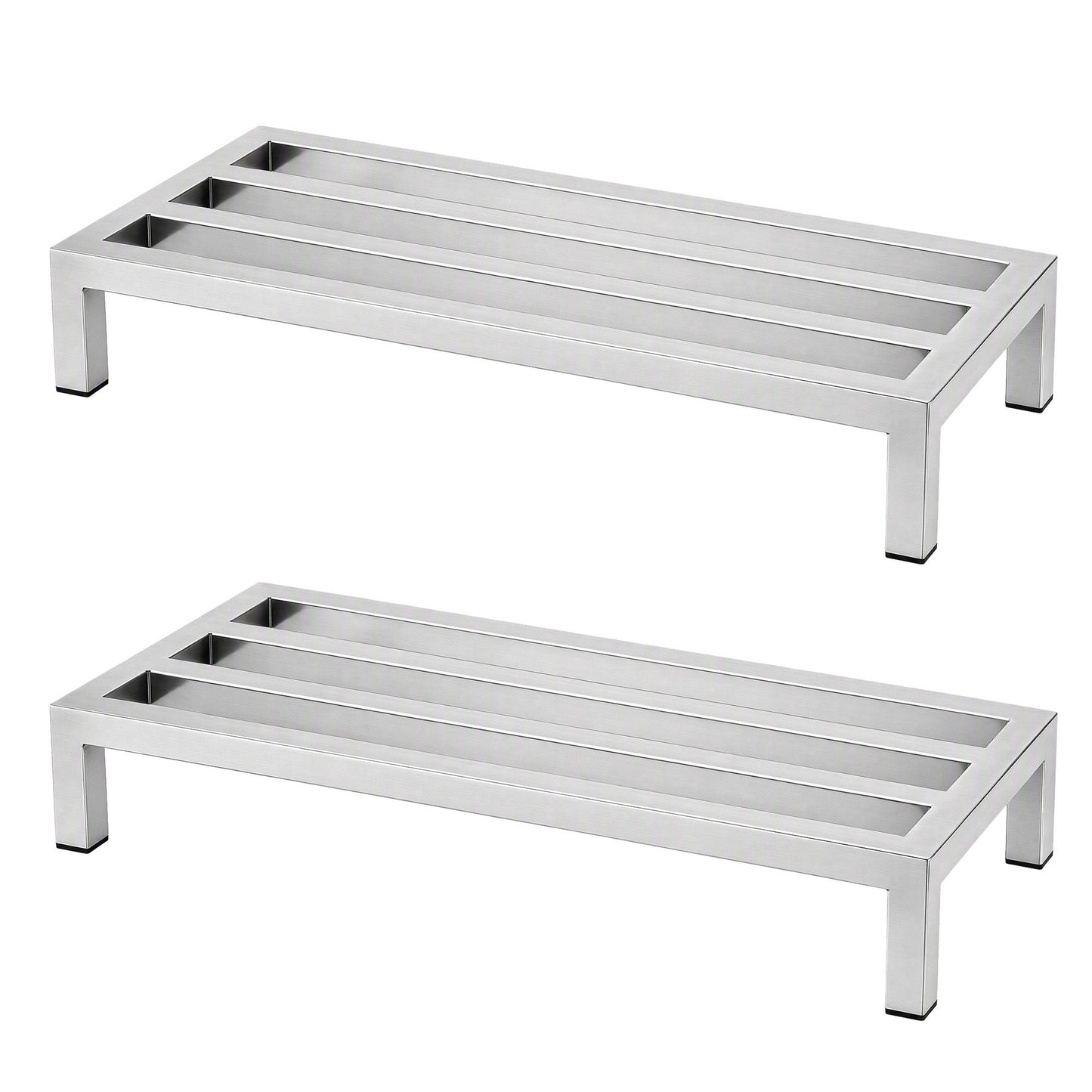 Giantz 60x35cm Dunnage Rack 2-Pack Stainless Steel Kitchen Floor Stand