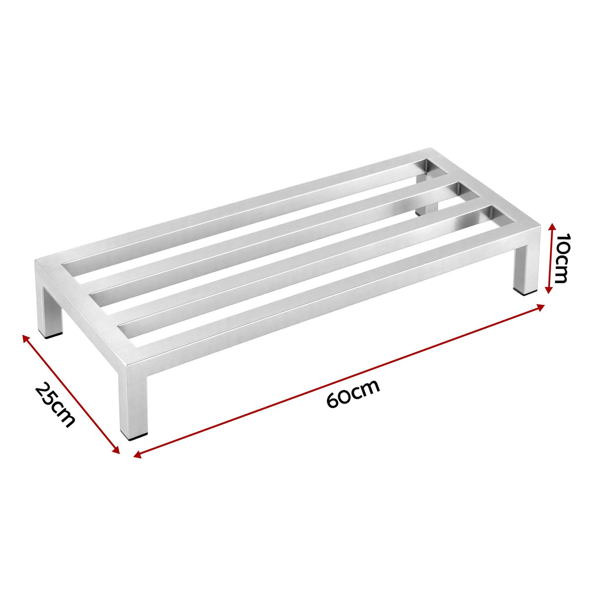 Giantz 60x35cm Dunnage Rack 2-Pack Stainless Steel Kitchen Floor Stand