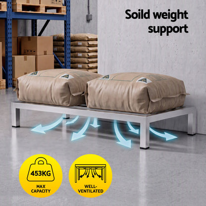 Giantz 60x35cm Dunnage Rack 2-Pack Stainless Steel Kitchen Floor Stand