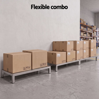 Giantz 60x35cm Dunnage Rack 2-Pack Stainless Steel Kitchen Floor Stand