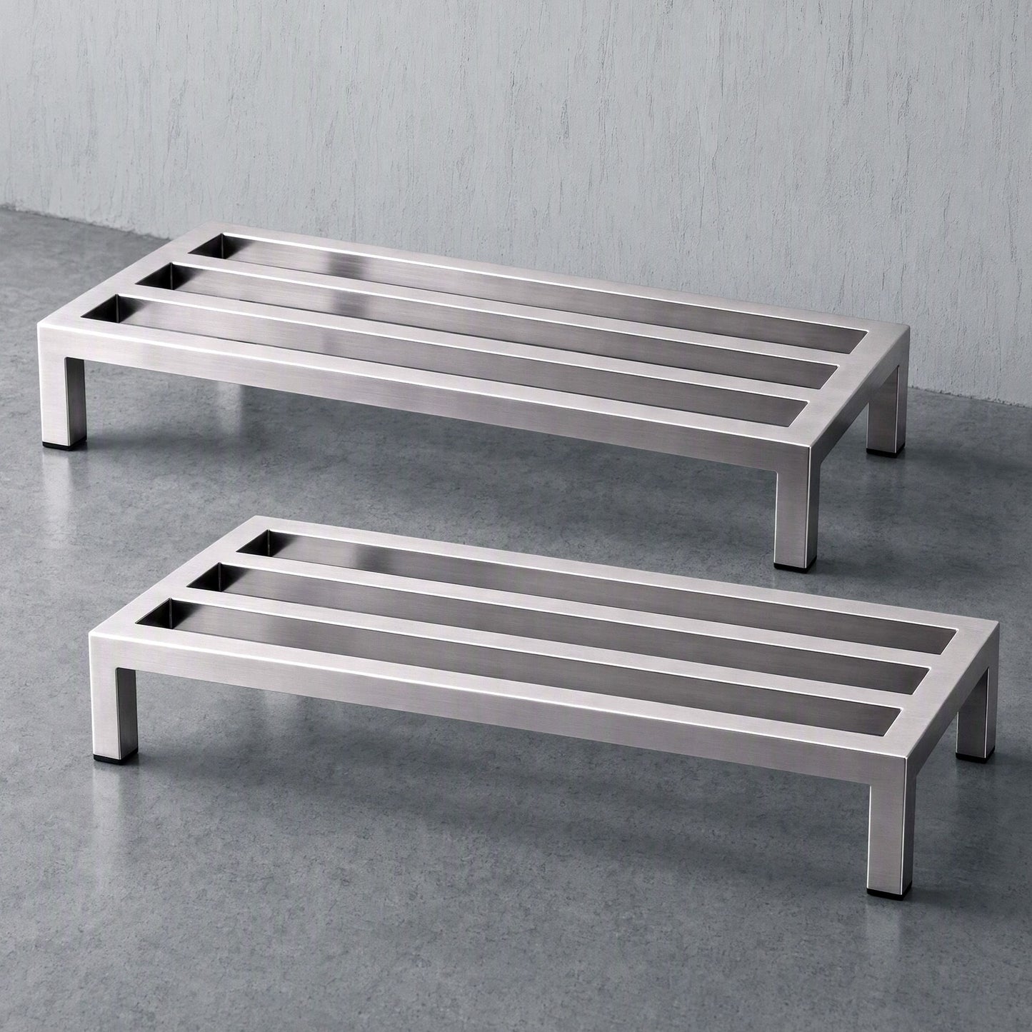 Giantz 60x35cm Dunnage Rack 2-Pack Stainless Steel Kitchen Floor Stand