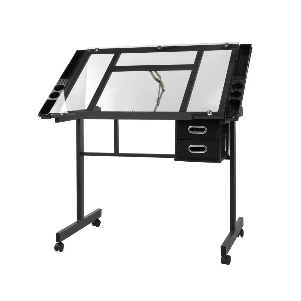 Artiss Drawing Desk Drafting Table Black - Mekamart Australia