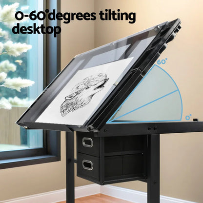 Artiss Drawing Desk Drafting Table Black - Mekamart Australia