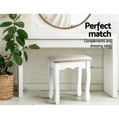 Artiss Dressing Table Stool Velvet Grey - Mekamart Australia