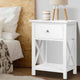 Artiss Bedside Table 1 Drawer with Shelf - EMMA White - Mekamart Australia