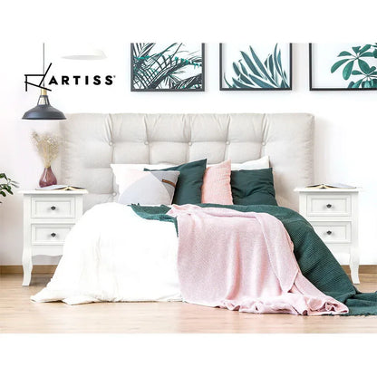 Artiss Bedside Table 2 Drawers - BISSET White - Mekamart Australia