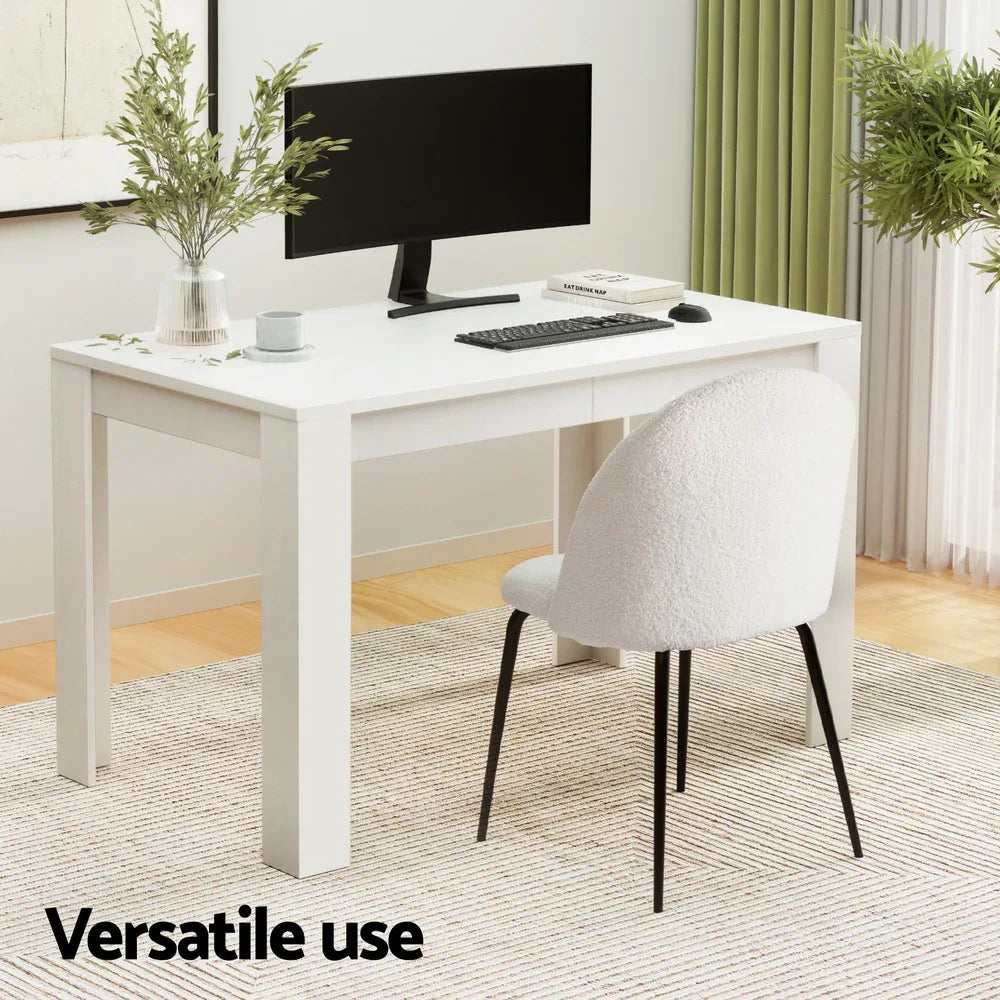 1 Artiss Dining Table and 4 Chairs Set White Sherpa - Mekamart Australia