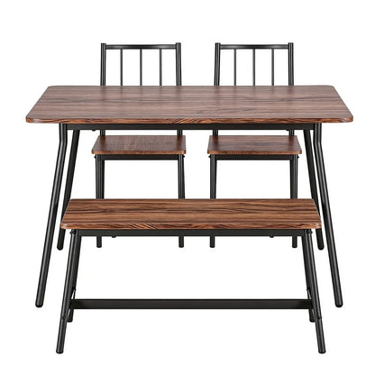 Artiss Dining Table and Chairs Set of 4 Bench Kitchen Furniture Rustic Brown - Mekamart Australia