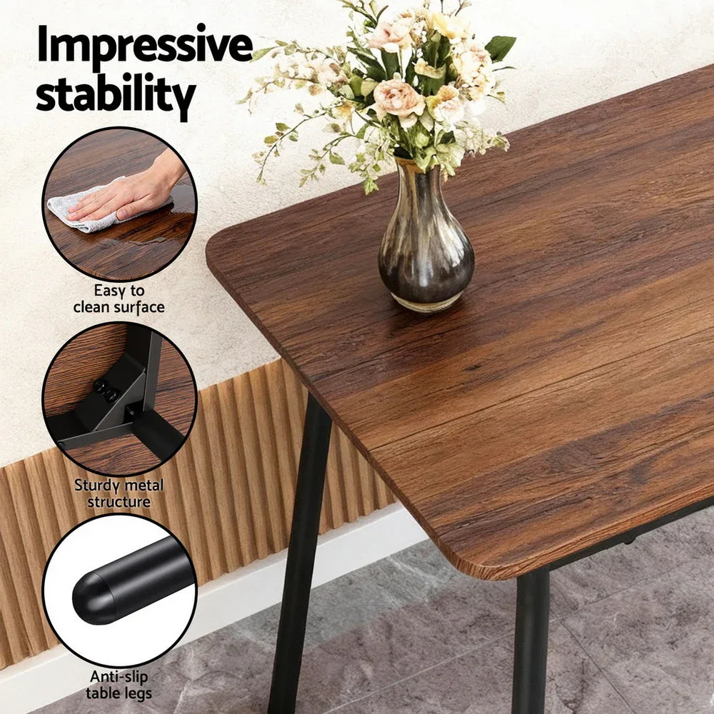 Artiss Dining Table and Chairs Set of 4 Bench Kitchen Furniture Rustic Brown - Mekamart Australia