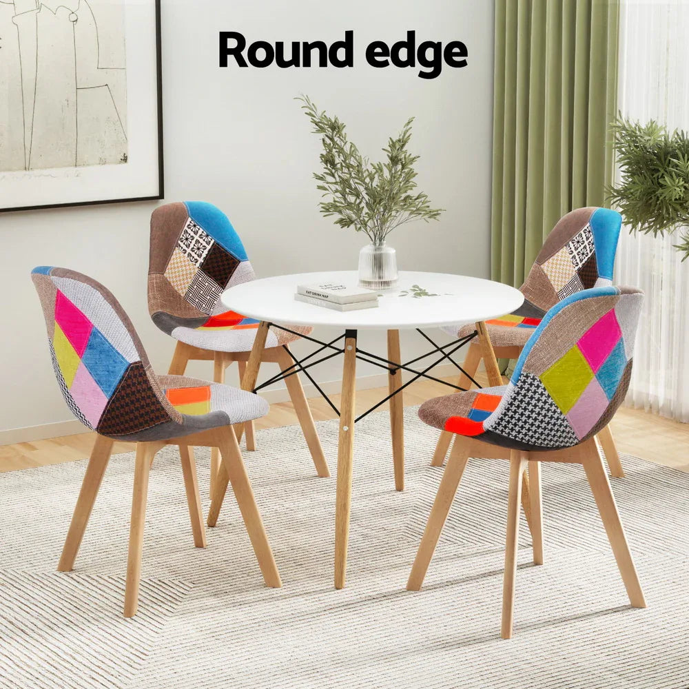 1 Artiss Dining Table and 4 Chairs Set DSW White - Mekamart Australia