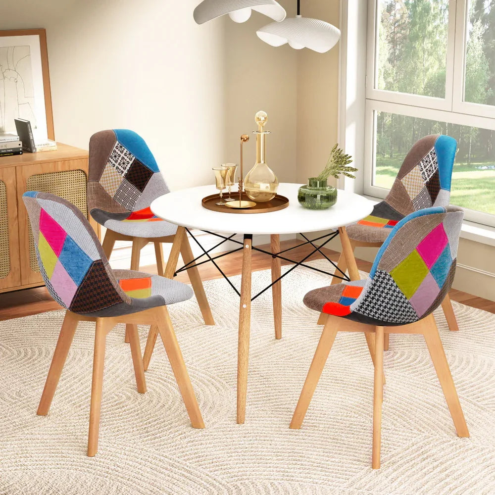 1 Artiss Dining Table and 4 Chairs Set DSW White - Mekamart Australia