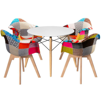 1 Artiss Dining Table and 4 Chairs Set DSW White - Mekamart Australia