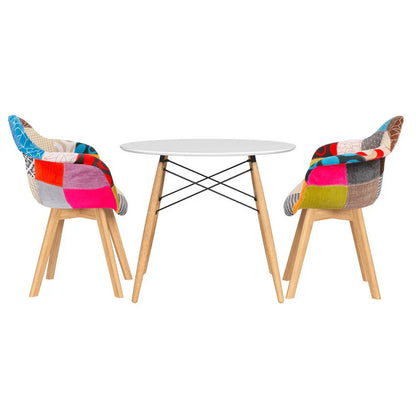 1 Artiss Dining Table and 2 Chairs Set DSW 90cm - Mekamart Australia