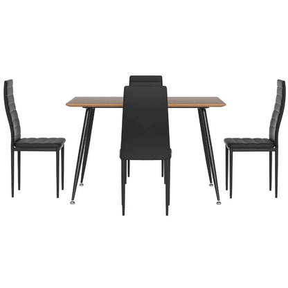 1 Artiss Dining Table and 4 Chairs Set Rectangle Metal - Mekamart Australia
