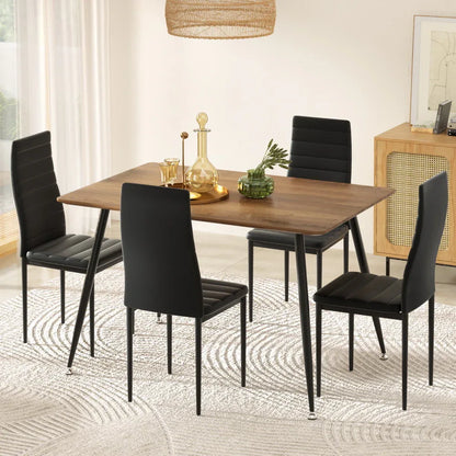 1 Artiss Dining Table and 4 Chairs Set Rectangle Metal - Mekamart Australia
