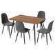 1 Artiss Dining Table and 4 Chairs Set Grey Metal - Mekamart Australia