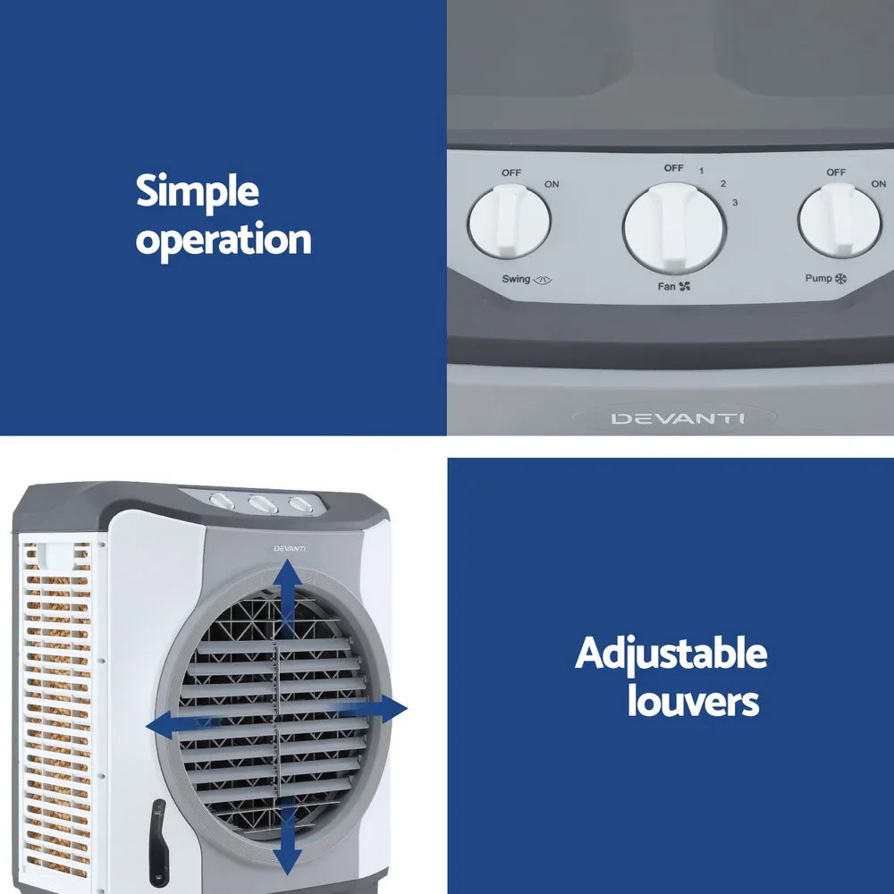 Devanti Evaporative Air Cooler Conditioner Commercial 45L - Mekamart Australia