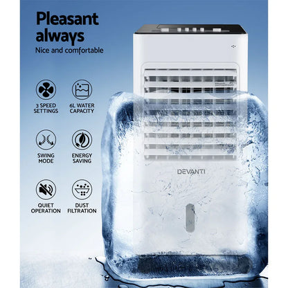 Devanti Evaporative Air Cooler Conditioner 6L - Mekamart Australia