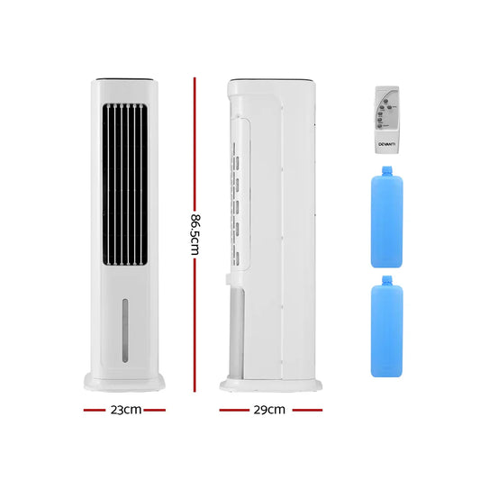 Devanti Tower Evaporative Air Cooler Conditioner Portable Cool Fan Humidifier 6L - Mekamart Australia